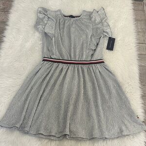 Tommy Hilfiger Girls Metallic Crinkle Dress Sz XL(16)